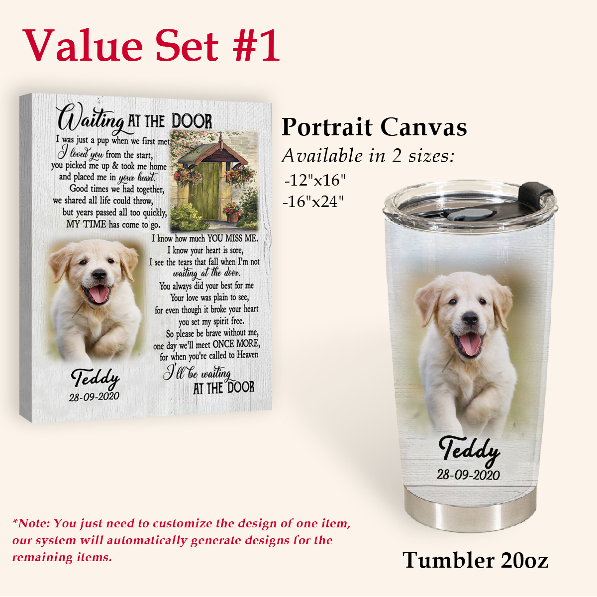 I'll Be Waiting At The Door - Memorial Pet Tumbler