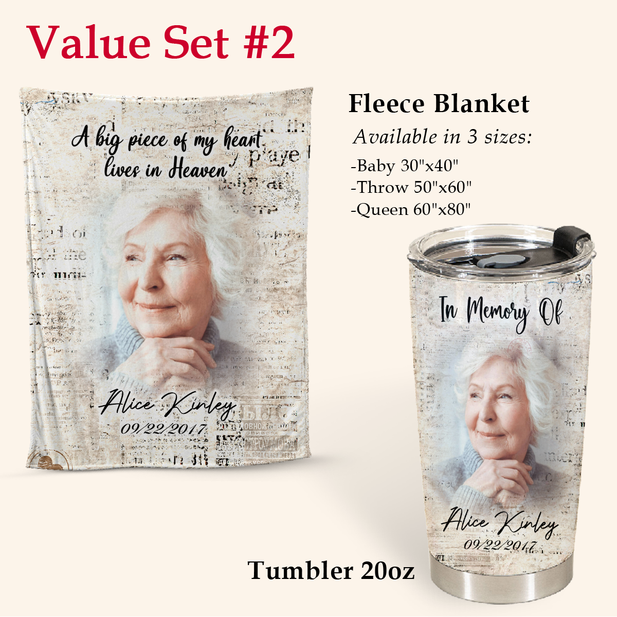 Unique Memorial Gift - A Big Piece Of My Heart - Stainless Steel Tumbler Personalized