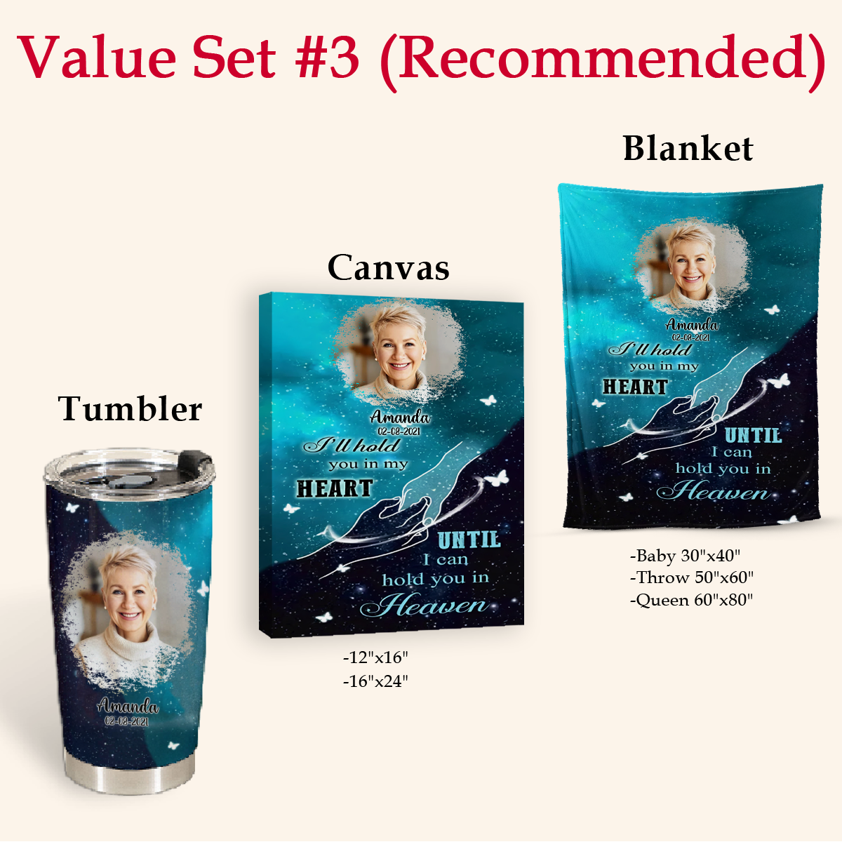 I'll Hold You In My Heart Personalized Tumbler Memorial