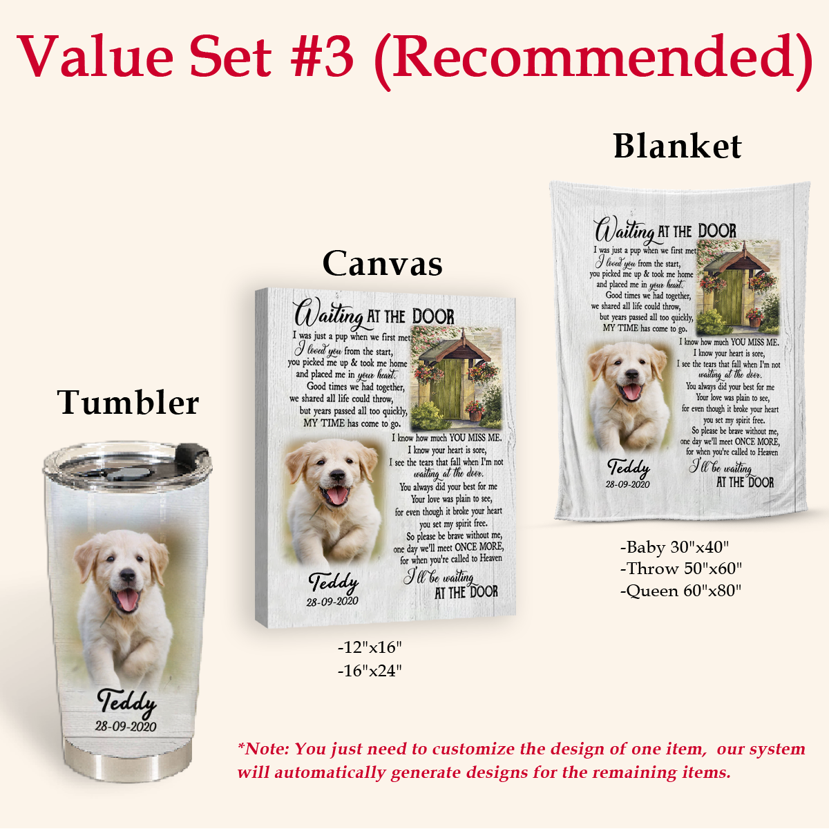 I'll Be Waiting At The Door - Memorial Pet Tumbler