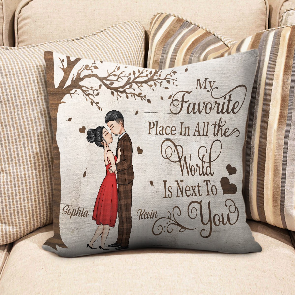 My Favorite Place - Anniversary, Gift For Spouse, Lover, Husband, Wife, Boyfriend, Girlfriend Pillow - Gift For Couple