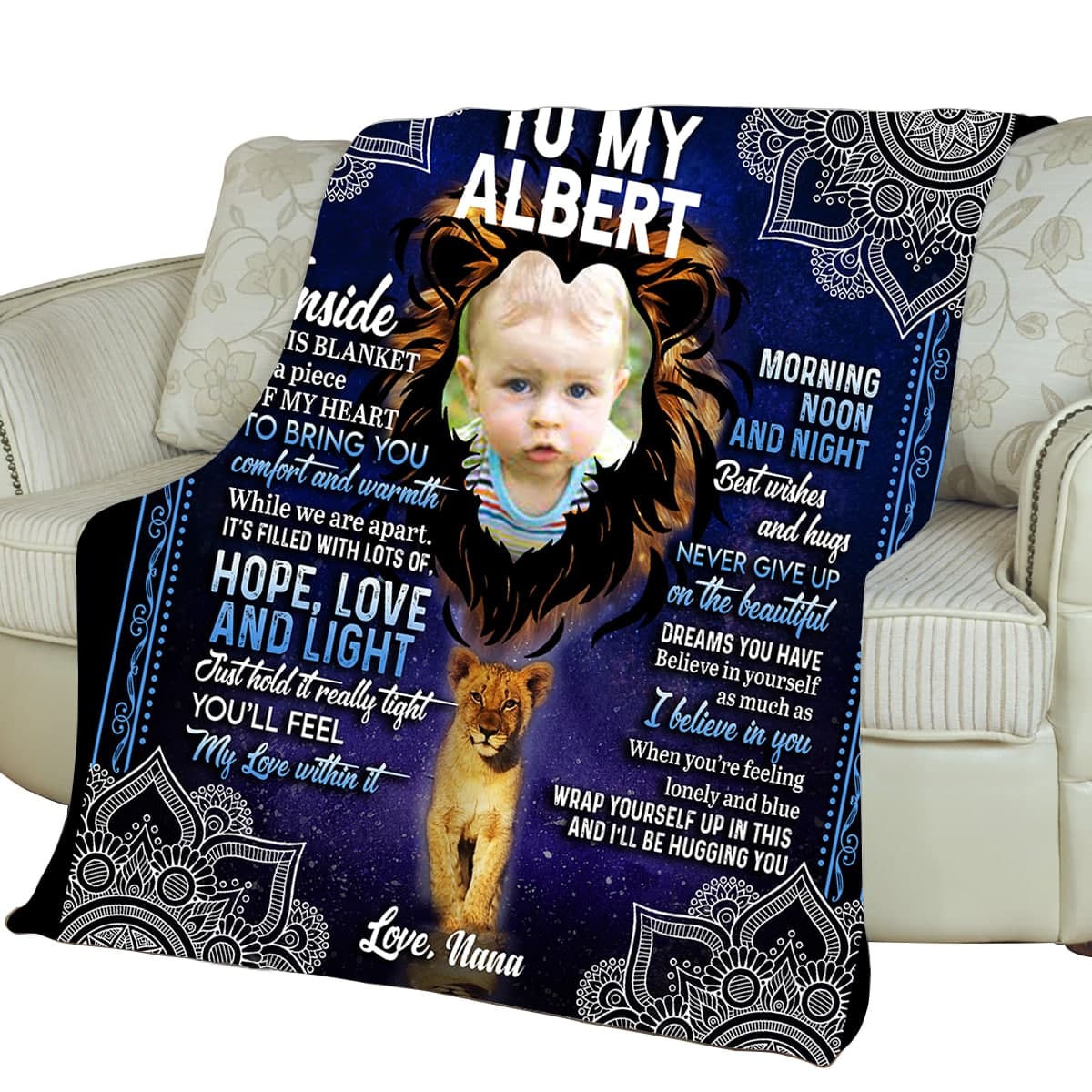 Never Give Up On The Beautiful - Personalized Photo Blanket - Gift For Grandson photo_2022-02-11_10-56-37_9404aeb2-7e75-4e05-8ea6-a06462b43044.jpg?v=1644998288