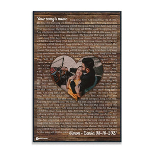 Faux Wood Song Lyrics - Personalized Canvas - Gift For Couple