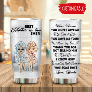 Thank You For Not Selling Him, Mother's Day Gifts For Mother In Law - Personalized Tumbler - Gift for Mother-in-law
