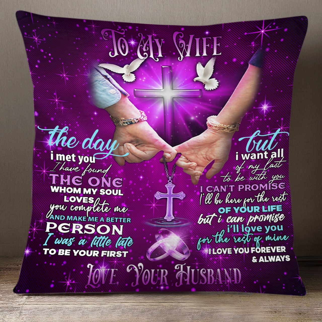 I Love You Forever And Always - Personalized Pillow - Gift For Wife