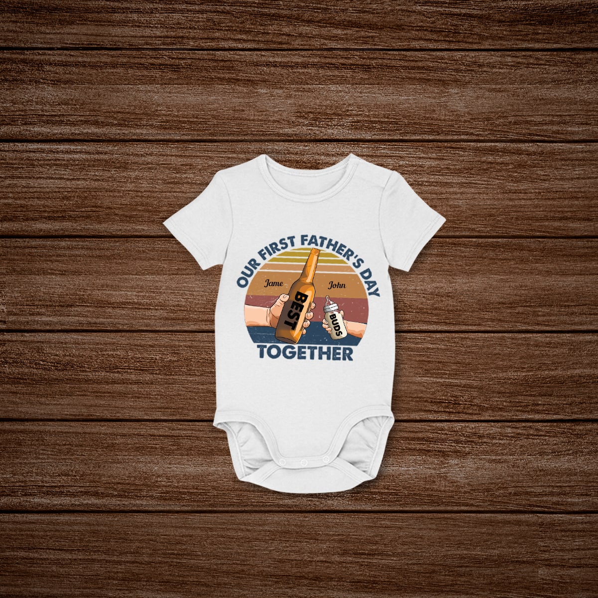 Our First Father's Day Together Baby Custom Onesie