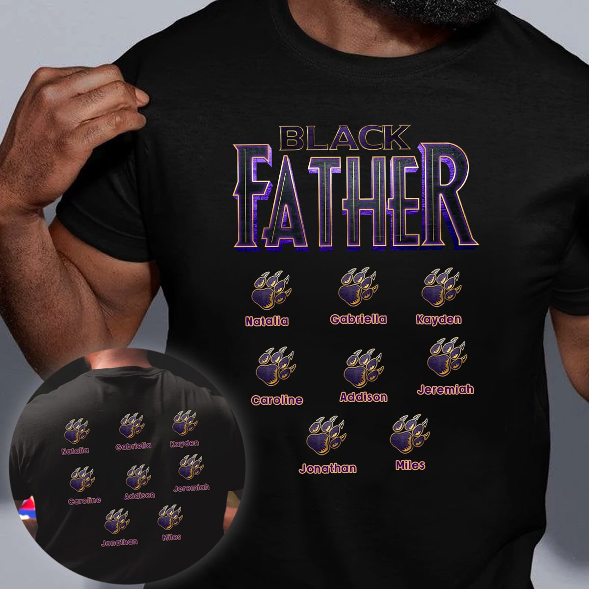 Panther Black Father Personalized Apparel Both Sides