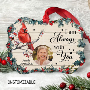 I Will Miss You Until We Meet Again Christmas Holly Custom Photo Memorial Gift Remembrance Personalized Aluminum Ornament Memorial Gift