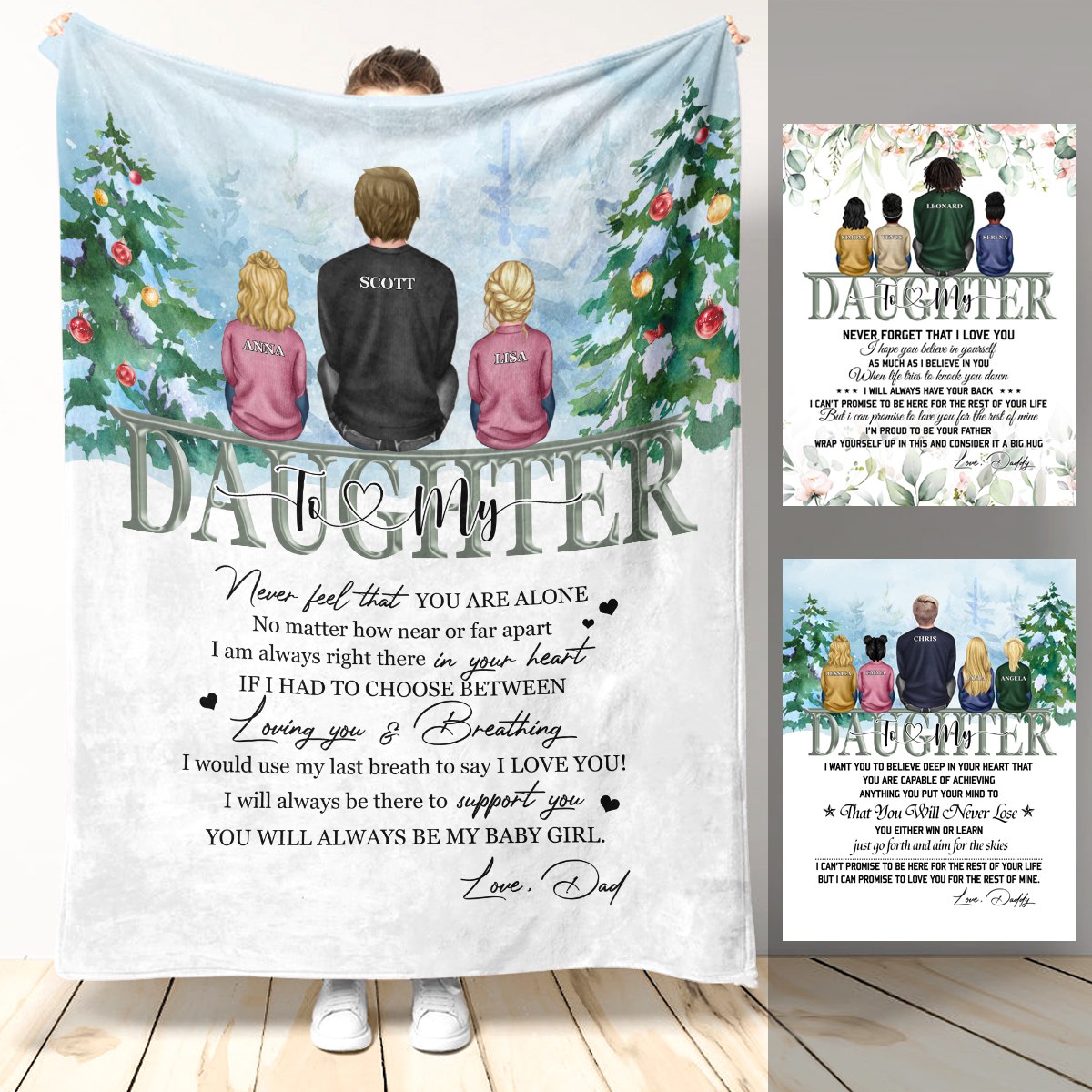 Personalized Gift For Daughter Blanket From Dad, To My Daughter , Love Dad , Floral and Christmas Style photo_2022-09-23_11-52-28_8f70c650-d239-4c87-af3e-4e6cff0482f8.jpg?v=1663909198