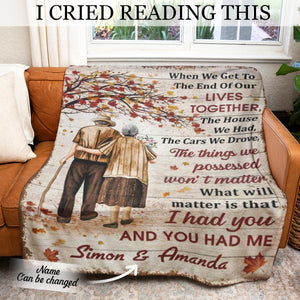 Old Couple Lives Together Personalized Blanket - Gift For Couple