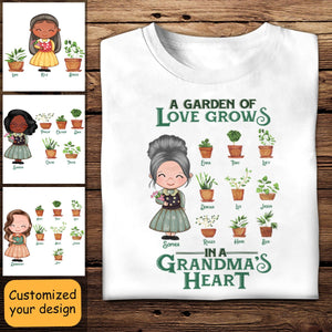 Grandma's Garden - Personalized Shirt - Loving, Birthday Gift For Grandma Apparel - Gift For Grandma