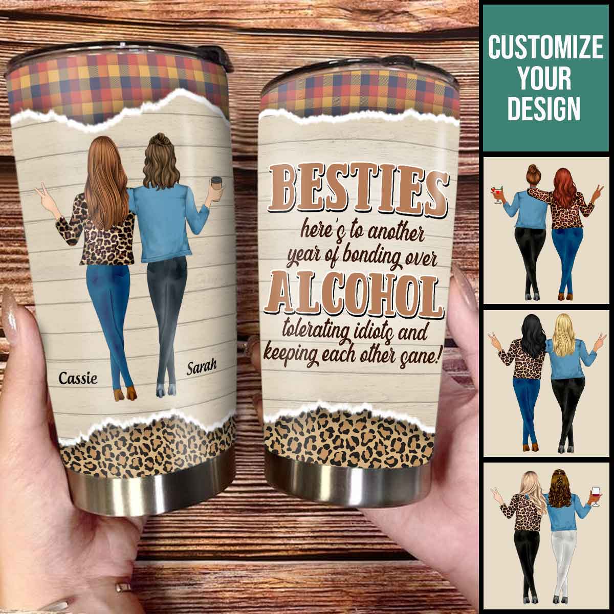 Besties, Alcohol Tolerating, Bonding Over - Birthday, Tumbler - Gift For Bestie