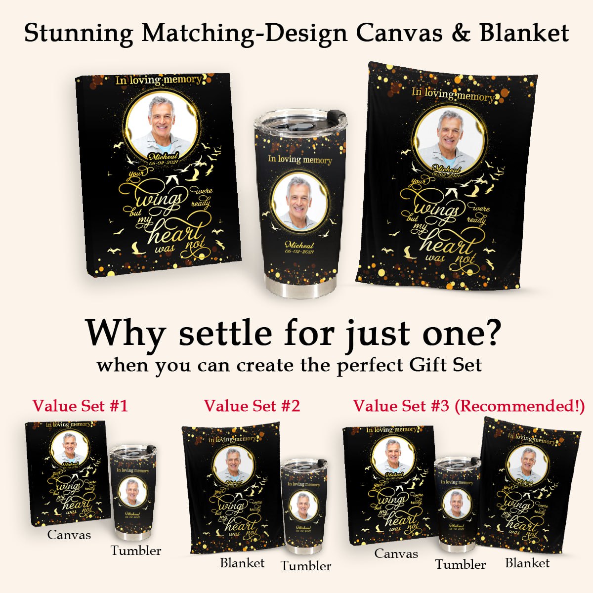 My Heart Was Not Ready Personalized Photo Tumbler Memorial