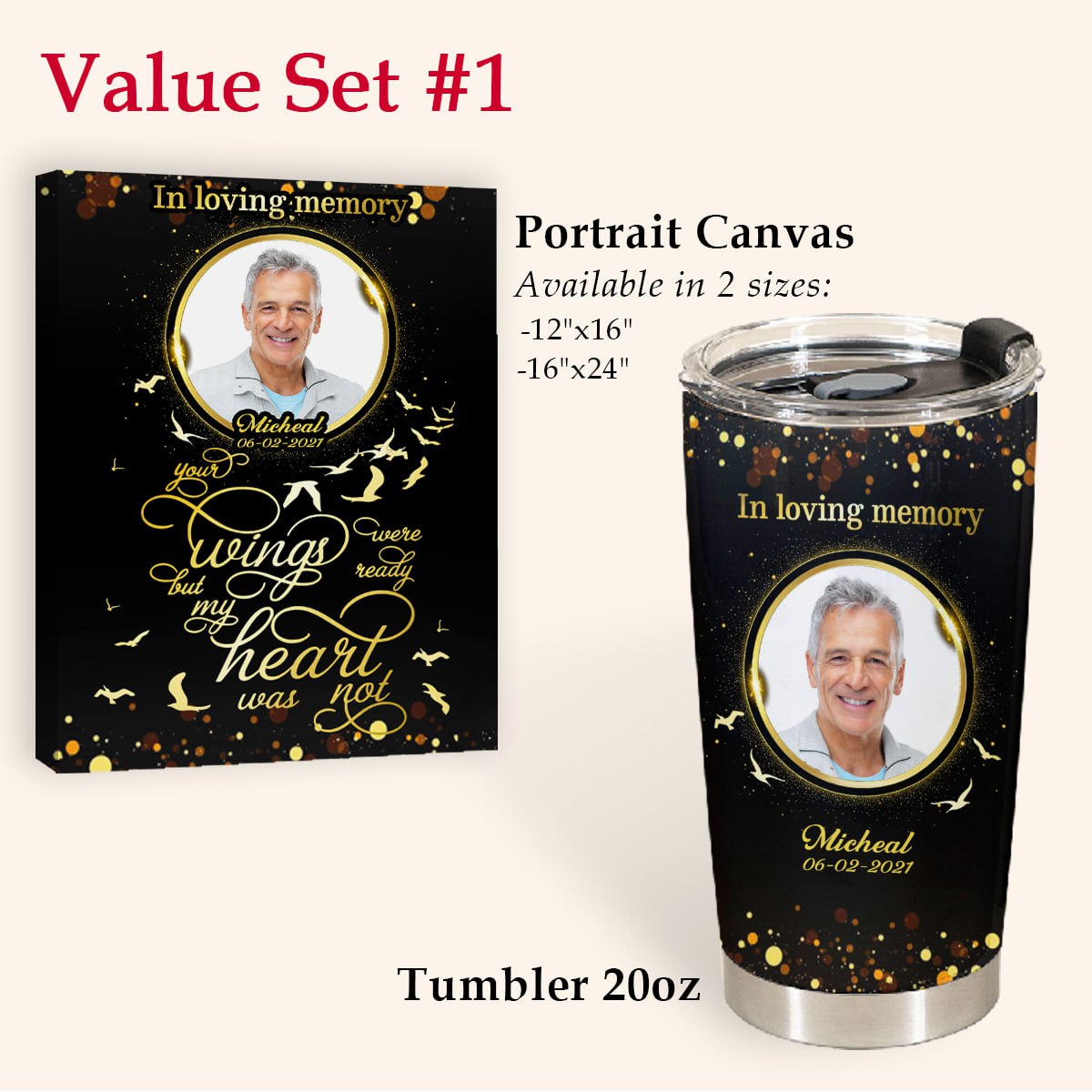 My Heart Was Not Ready Personalized Photo Tumbler Memorial