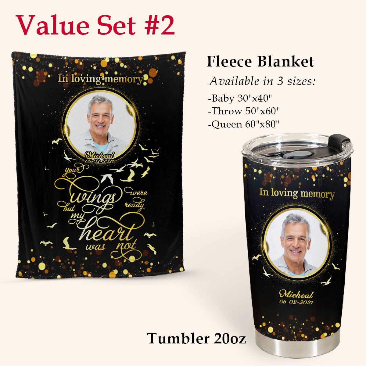 My Heart Was Not Ready Personalized Photo Tumbler Memorial