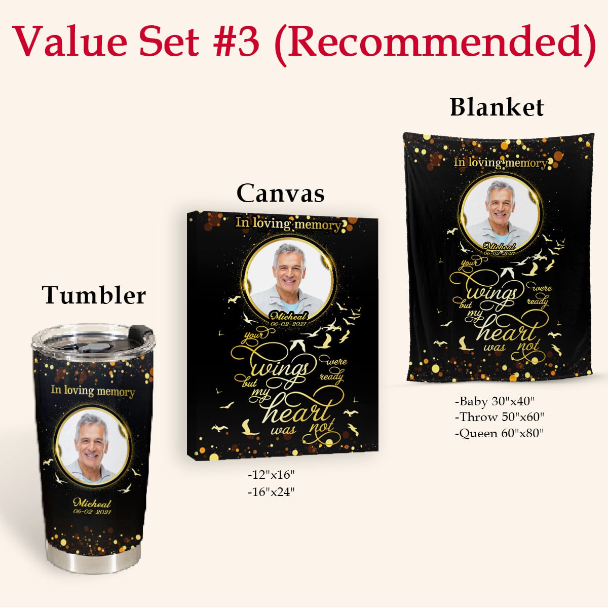 My Heart Was Not Ready Personalized Photo Tumbler Memorial