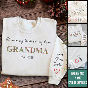 I Wear My Heart On My Sleeve - Personalized Apparel - Gift For Grandma photo_2023-10-25_16-14-27.jpg?v=1698225506