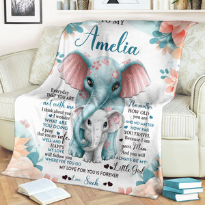 Elephant My Love For You Is Forever - Personalized Blanket - Gift For Daughter preview_264d3712-f49b-45f9-91a2-a9845f236d3f.jpg?v=1644998329