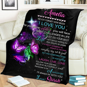 Butterfly I Love You - Personalized Blanket - Gift For Granddaughter preview_d1449490-6af4-4c70-911d-1a6790cd095a.jpg?v=1644998274
