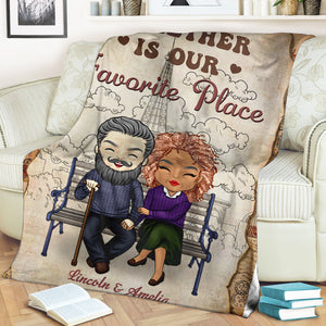 Together Is Our Favorite Place - Personalized Blanket - Gift For Couple preview_ff315917-76a1-4c1e-a538-e5e9a5384161.jpg?v=1644998302