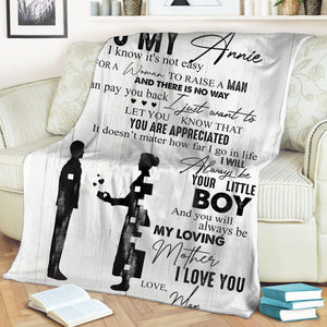 I Will Always Be Your Little Boy - Personalized Blanket - Gift For Mom preview_82d467fe-f9b4-447d-8f66-470103bddcbb.jpg?v=1644998341