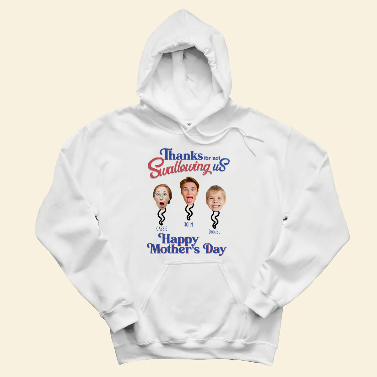 Personalized Shirt - Thanks For Not Swallowing Us - Funny Mother's Day Birthday Gift For Mom Mother Wife