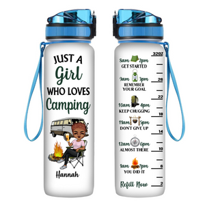 I Never Dreamed I'd Grow Up To Be A Super Sexy Camping Lady - Personalized Custom Water Tracker Bottle - Camping