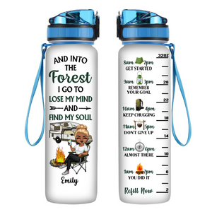 I Never Dreamed I'd Grow Up To Be A Super Sexy Camping Lady - Personalized Custom Water Tracker Bottle - Camping