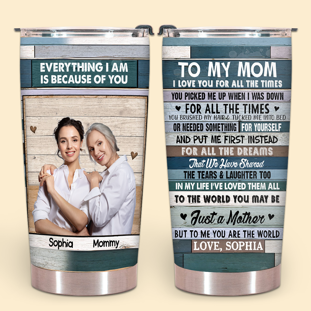 Personalization Gifts For Mom - I Love You For All The Time - Personalized Picture Blanket - Personalized Mother's Day Gift